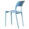 Fabulaxe Modern Plastic Outdoor Dining Chair with Open Curved Back, Blue, PK 2 QI004227.BL.2 - alternate 4